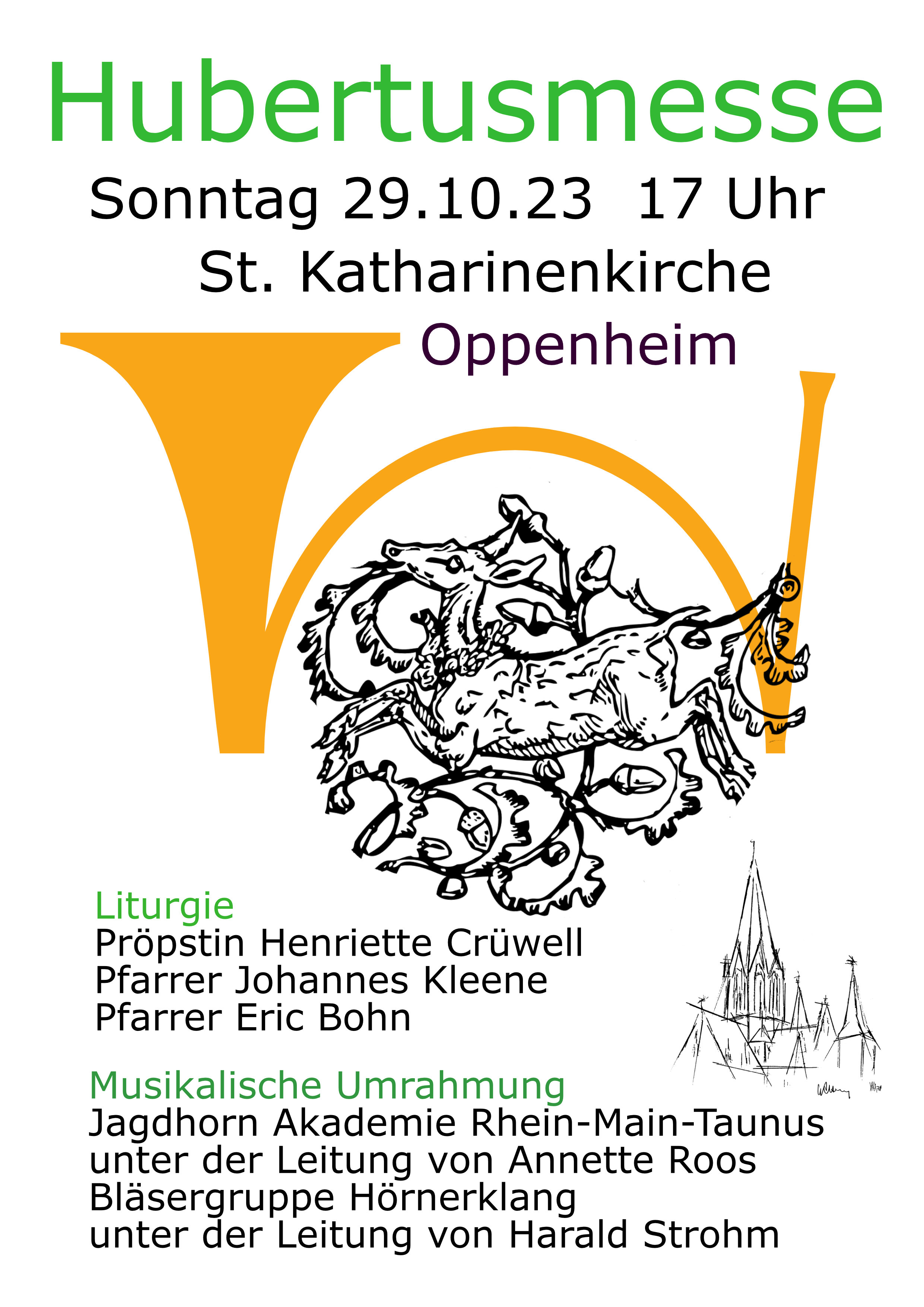 Hubertusmesse 29.10.2023 17:00 Oppenheim Katharinenkirche